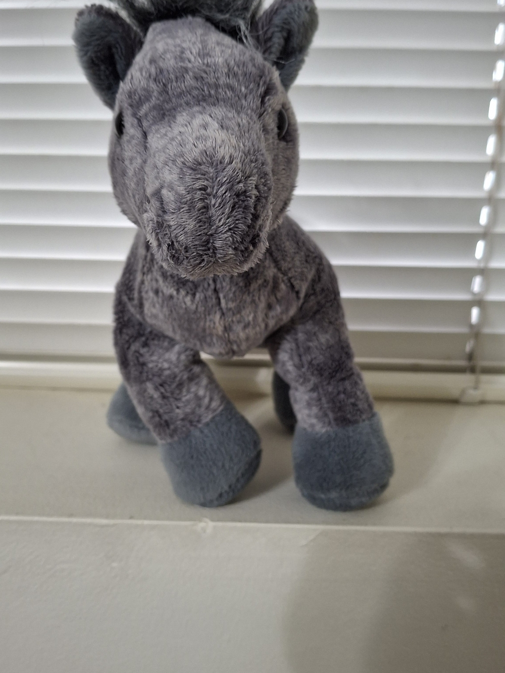 GANZ Gray Plush Horse with Teal Hooves
